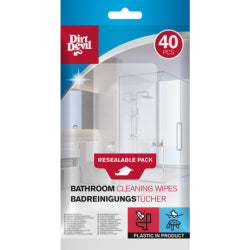 BATHROOM CLEANING WET WIPES 40PCS DIRT DEVIL