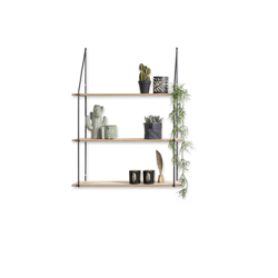 METAL WALL SHELF WITH 3 SHELVES LIFA LIVING, 84x65x17 CM