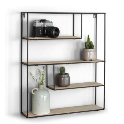 ЕТАЖЕРКА С РАФТОВЕ XL LIFA BILBAO /МЕТАЛ+ДЪРВО/ 70x60x11 СМ