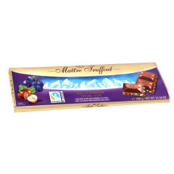 MAITRE MILK CHOCOLATE WITH HAZELNUTS AND RAISINS, 300 G
