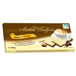 WHITE AND DARK CHOCOLATE MAITRE WITH COFFEE FLAVOR, 100 G