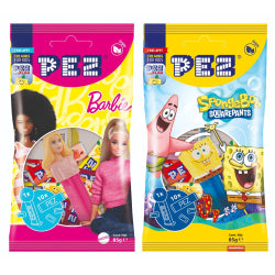 PEZ HELLO KITTY and BARBIE CANDY, MIX DISPLAY, 85 G